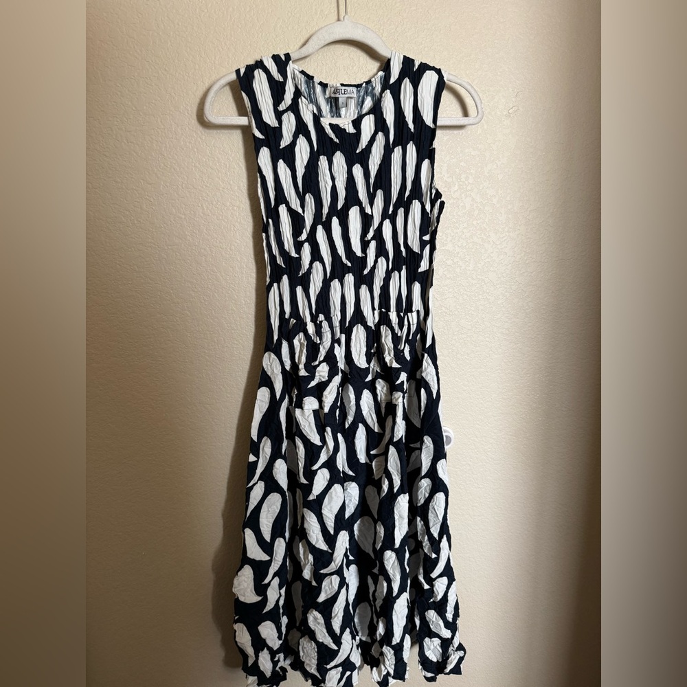 Alquema smash pocket dress in ink white droplet Sz 1 black‎ - Picture 5 of 11